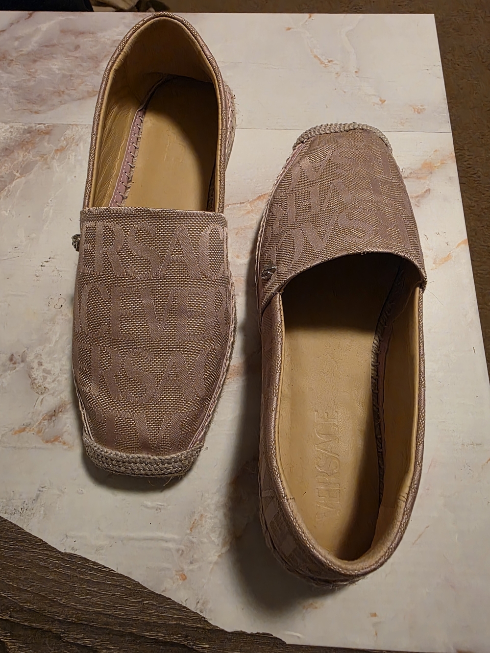 Versace Beige Logo Espadrilles